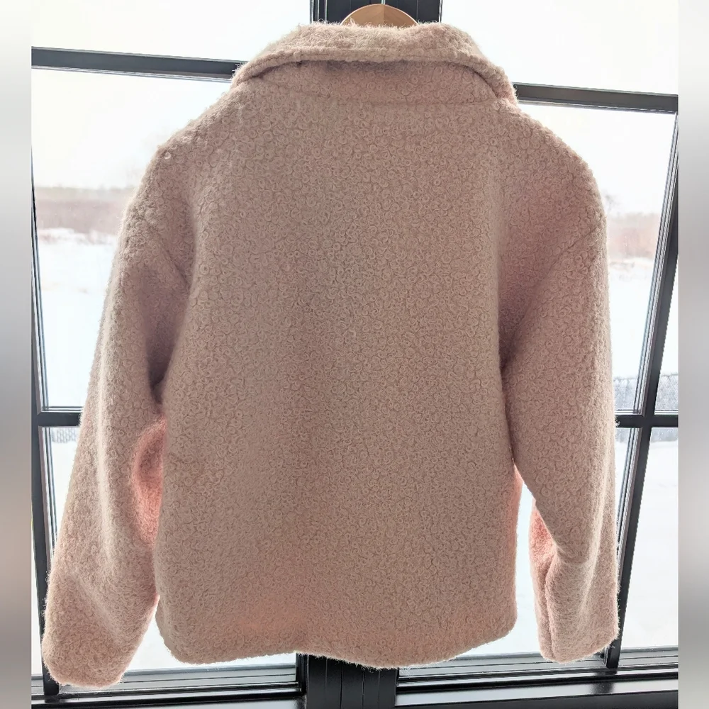 NWT Scotch & Soda Soft Pink Fleece Jacket/Sweater Pullover - Picture 7 of 7